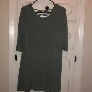 Olive green dress.